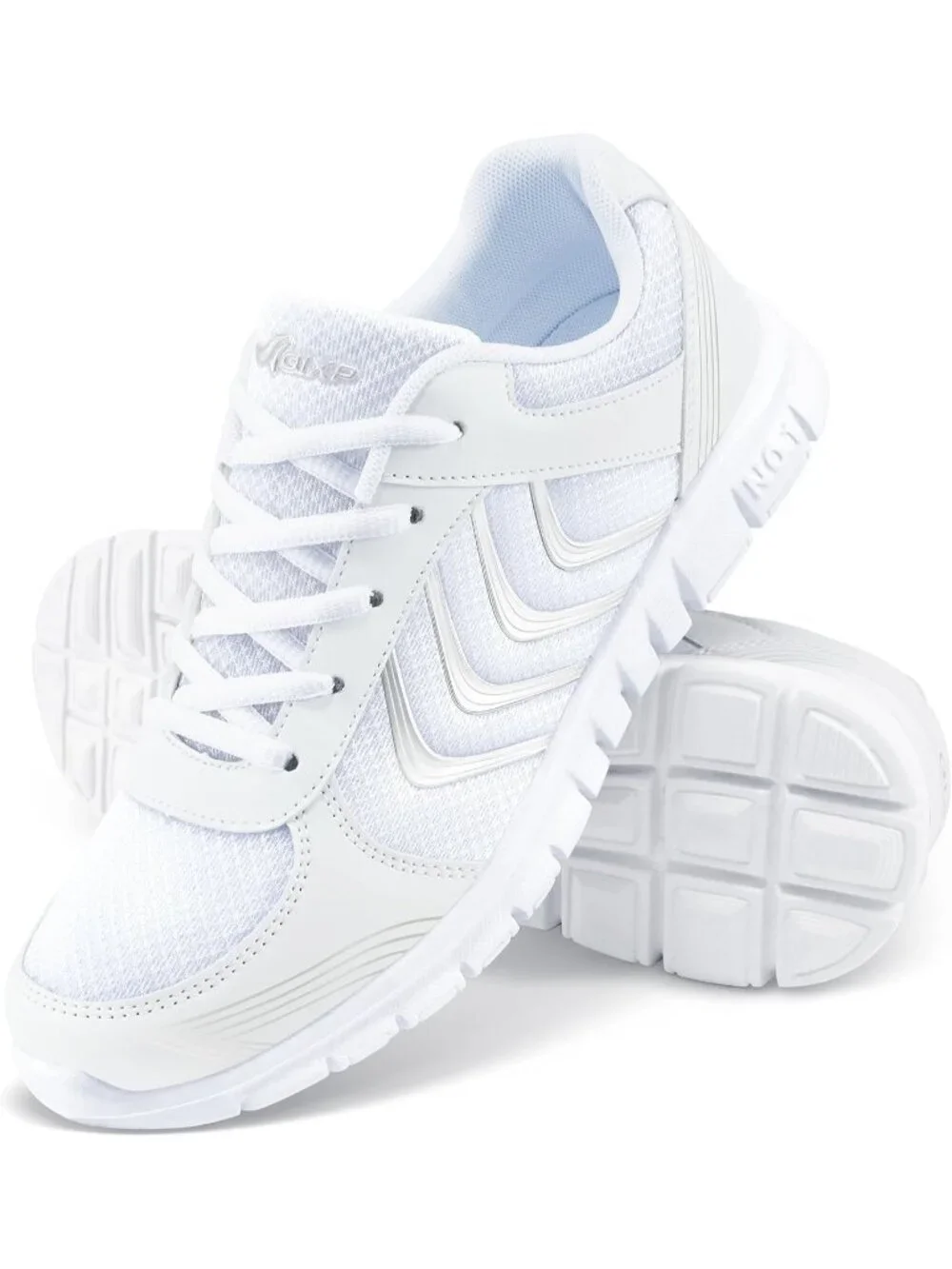 Women's White Lightweight Non Slip Mesh Breathable Casual Walking Sneakers